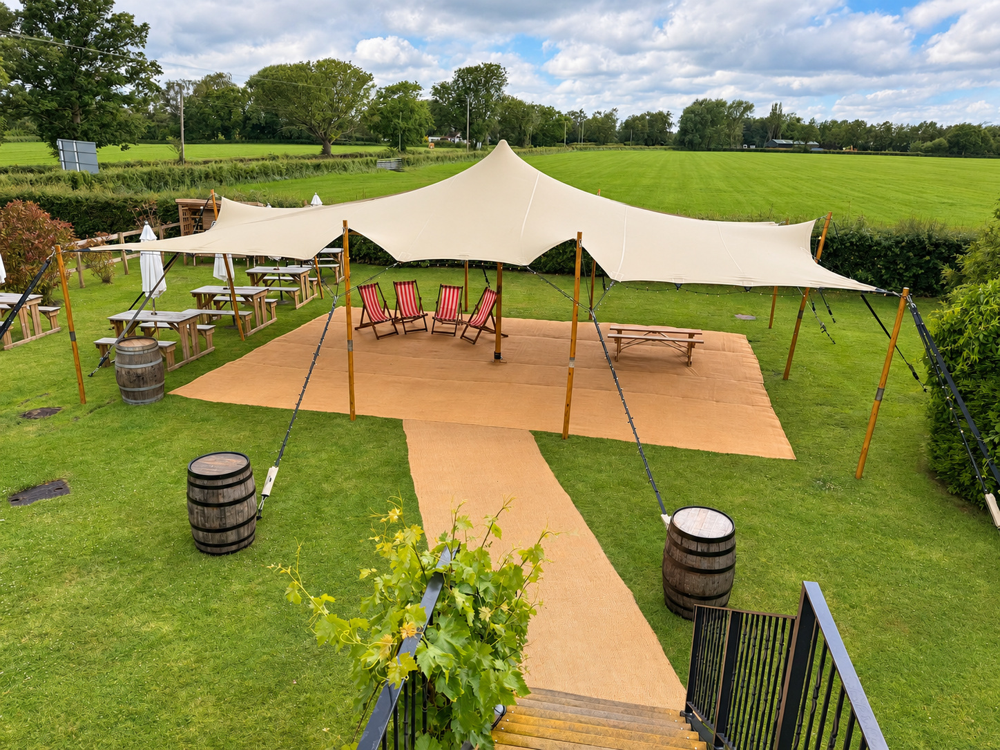 Stretch tent installed at an event